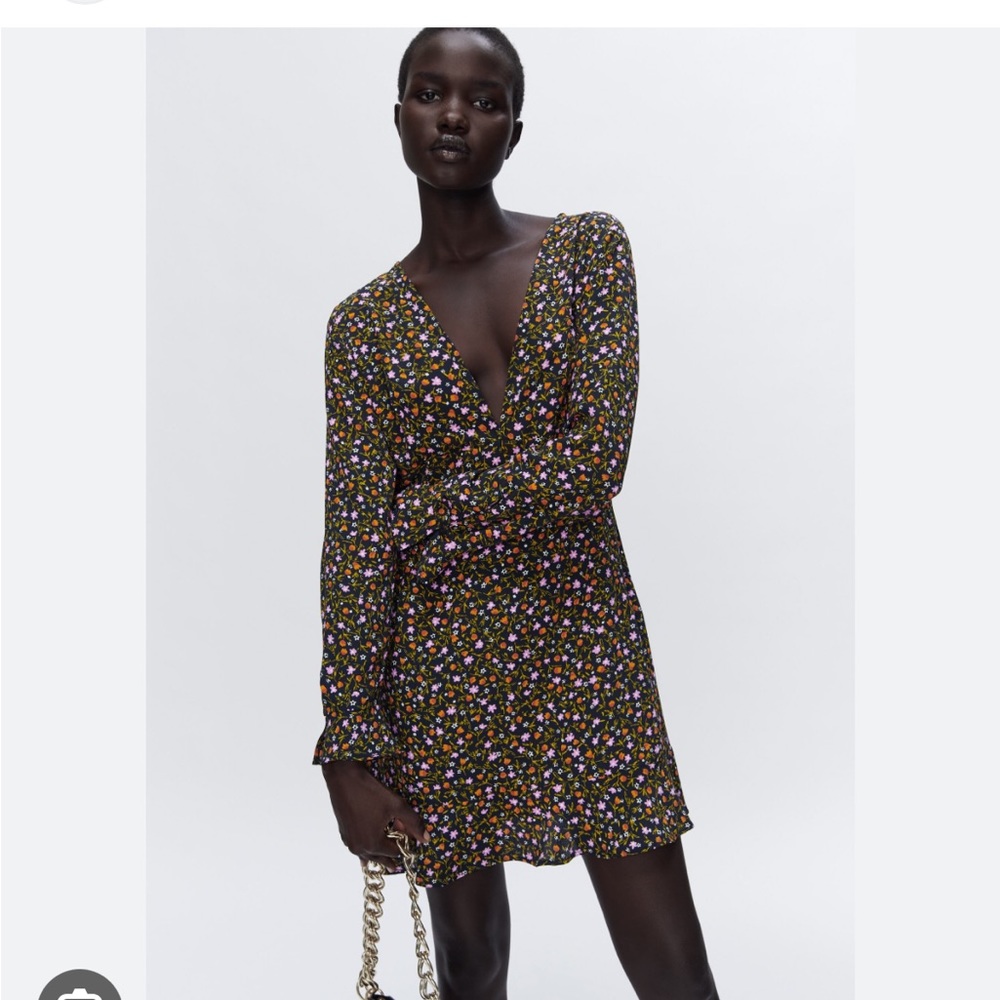 Zara floral print mini dress NWT